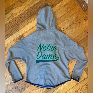 Gray Notre Dame Asymmetrical Neck Hoodie S/M